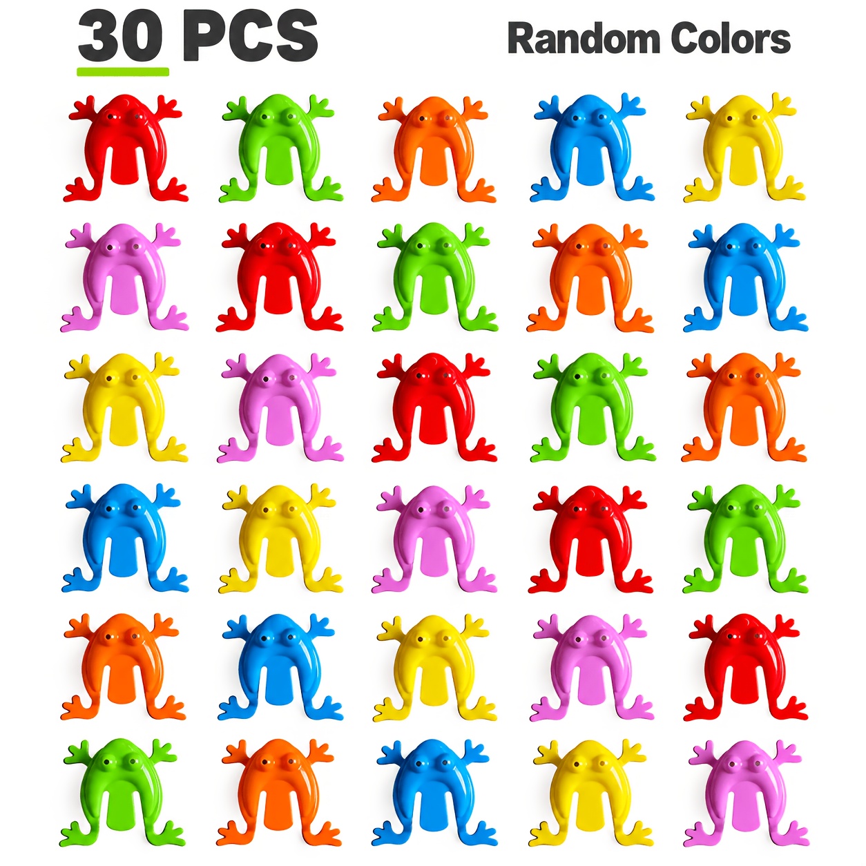 TEMU 30pcs Mini Jumping Frog Toys, Press-and-release Tabletop Game, Random Colors, Party Favors For Kids