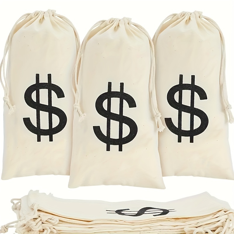 

2pcs, Canvas Party Money Bag, Costume Money Bag Props, Suitable For Cowboy Cosplay Theme Party Organizer