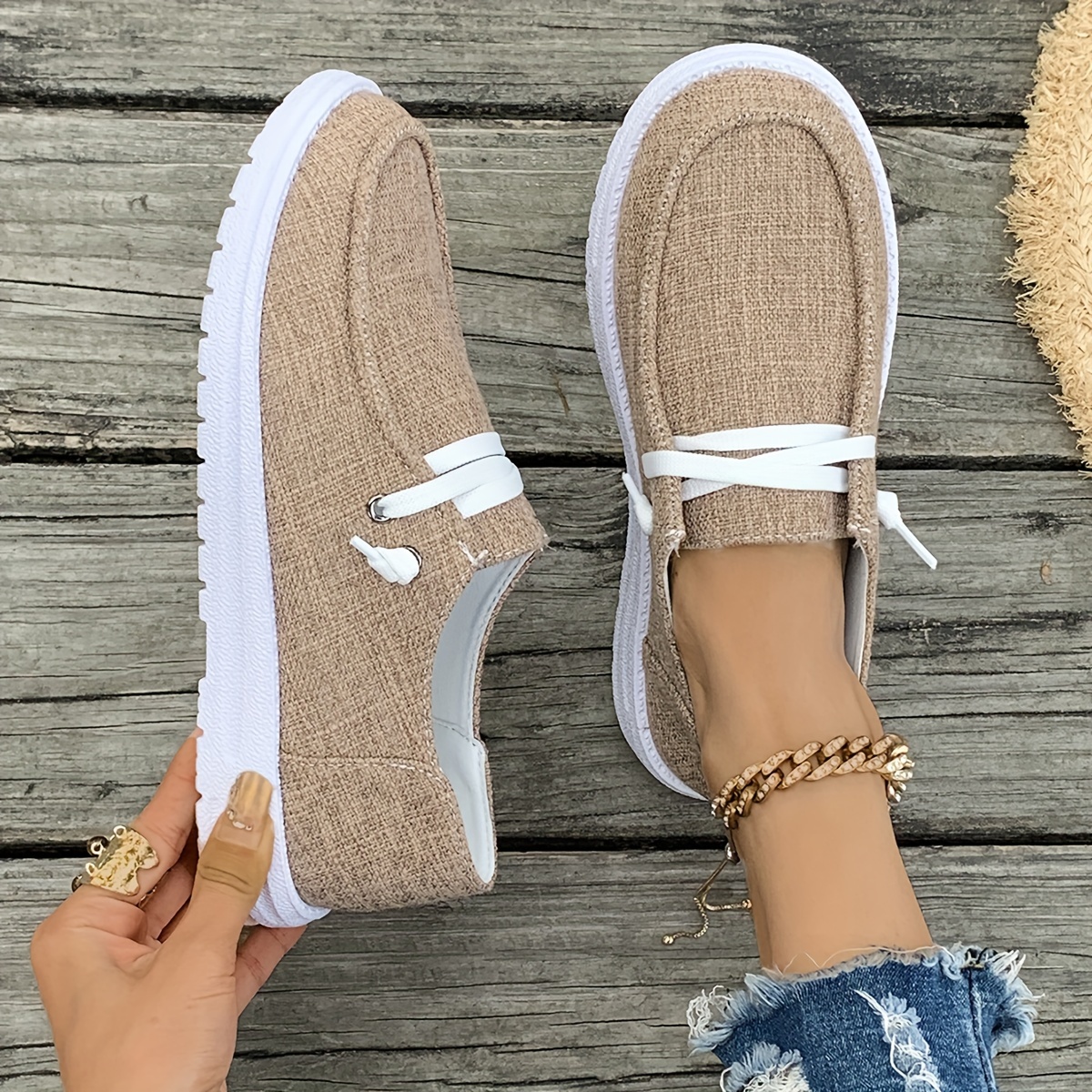 Women's Casual Slip-On Sneakers, Comfortable Skateboard Shoes