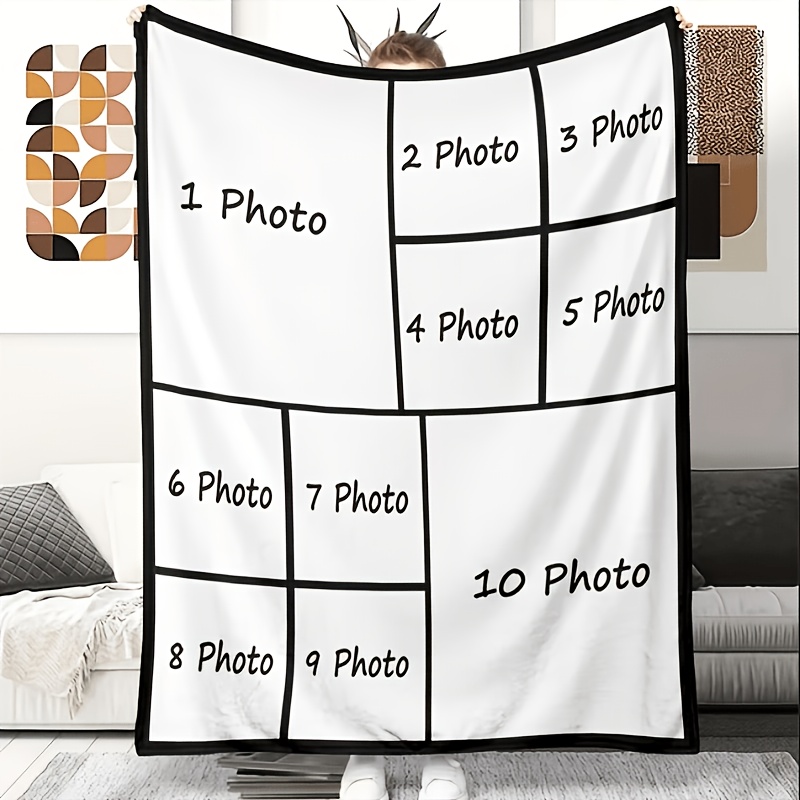 TEMU [customization] 1pc Custom Blanket With Picture, Personalized Throw, High-definition Printed Photo Blanket, Comfortable Custom Blanket. Custom