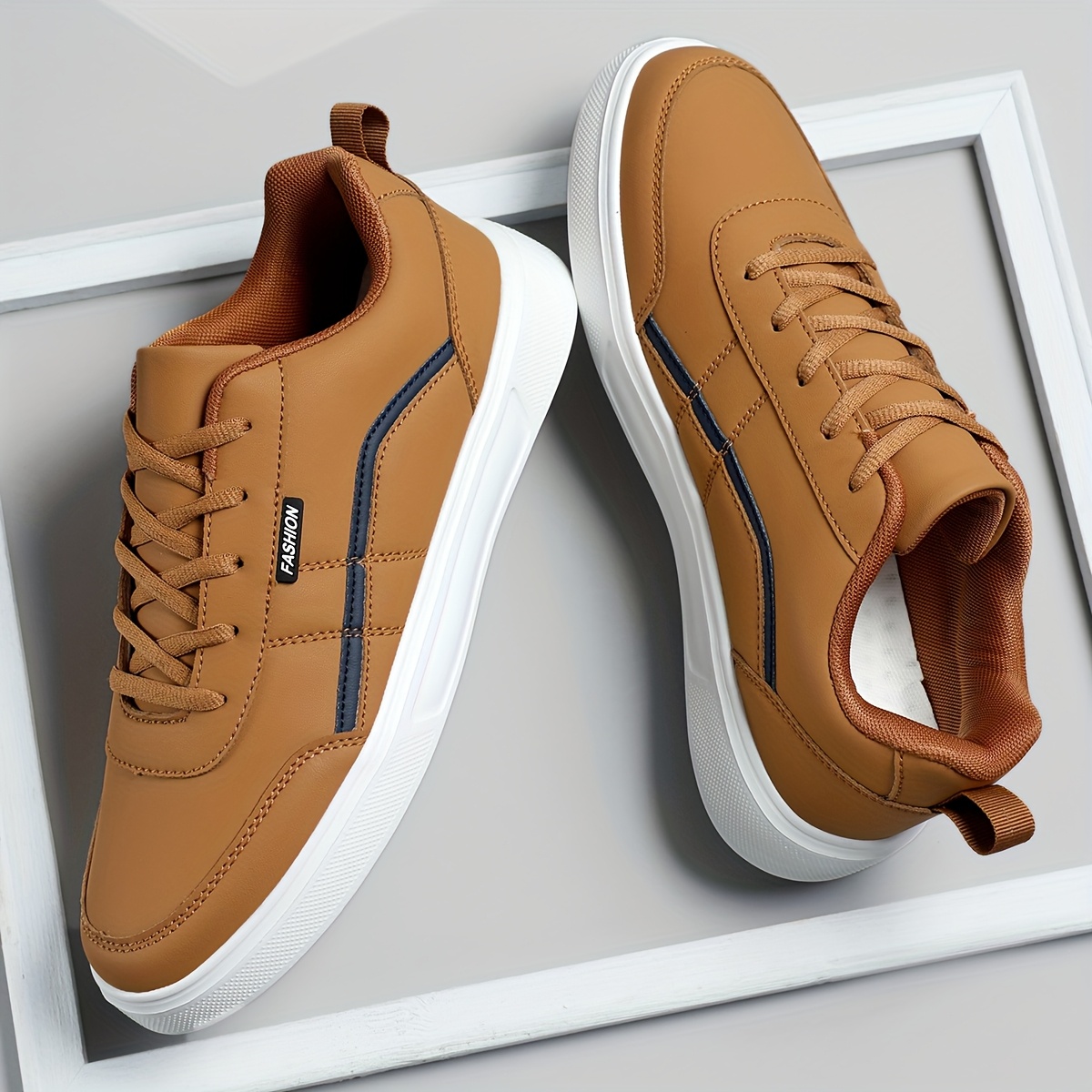 Men'S Retro Low-Top Lace-Up Sneakers - Lightweight Casual & Sport Shoes with Synthetic Cover Upper, EVA Sole & Breathable Fabric Lining, Navy Blue & Orange Accents for Daily Wear, Running, Gym, Gym Shoes