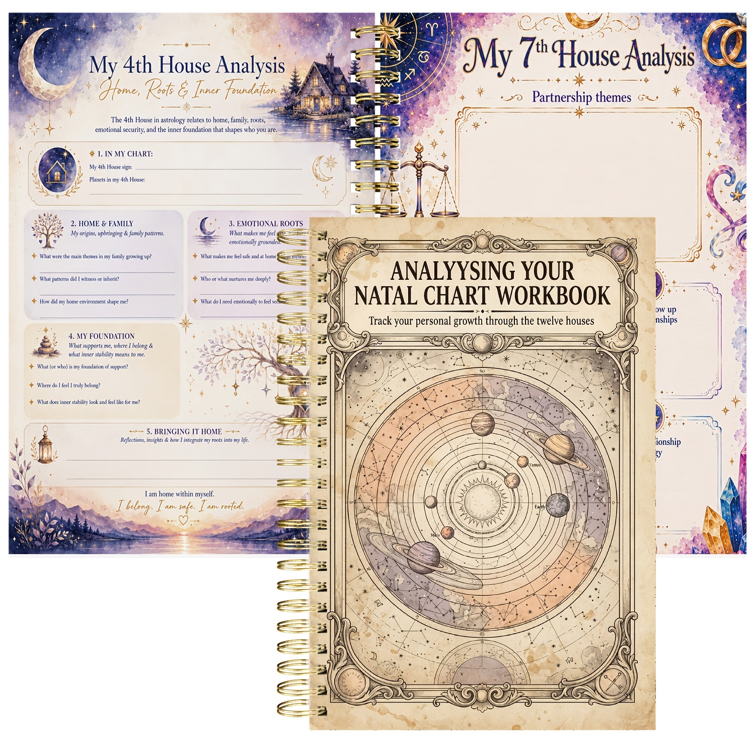 TEMU Cahier d' de mon thème natal et agenda non daté - Guide d' adapté aux entrepreneurs, pages de priorisation des tâches, journal d'astrologie pour