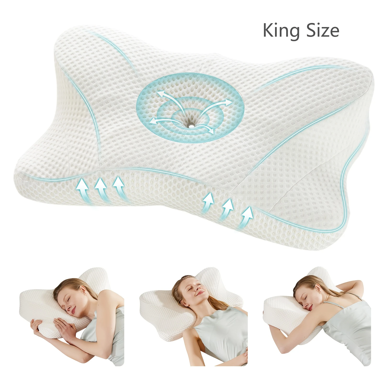 Ergonomic Memory Foam Cervical Neck Support Pillow
