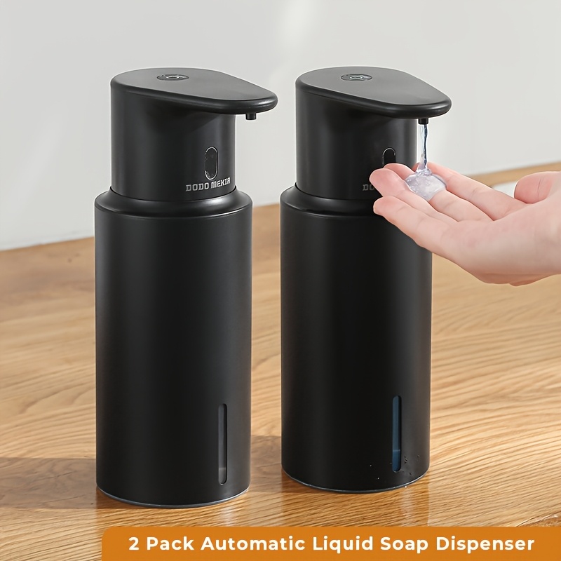 TEMU Dodo 2 Pack Set Stainless Steel Automatic Induction Foam Soap Dispenser, Hand Bottle Infrared Induction, Large Capacity With Window Multi-gear