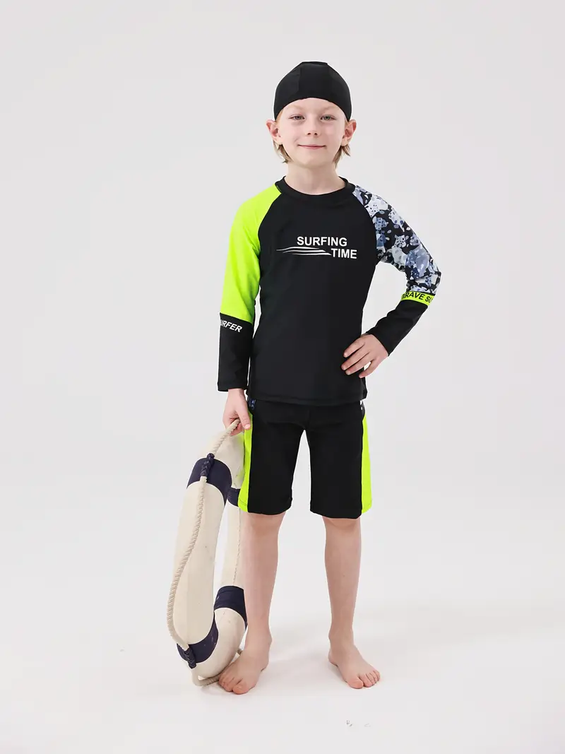 Costume Da Bagno Neonato Anti-UV Maniche Lunghe Con Cappello | Set Piscina E Spiaggia - Foto 6