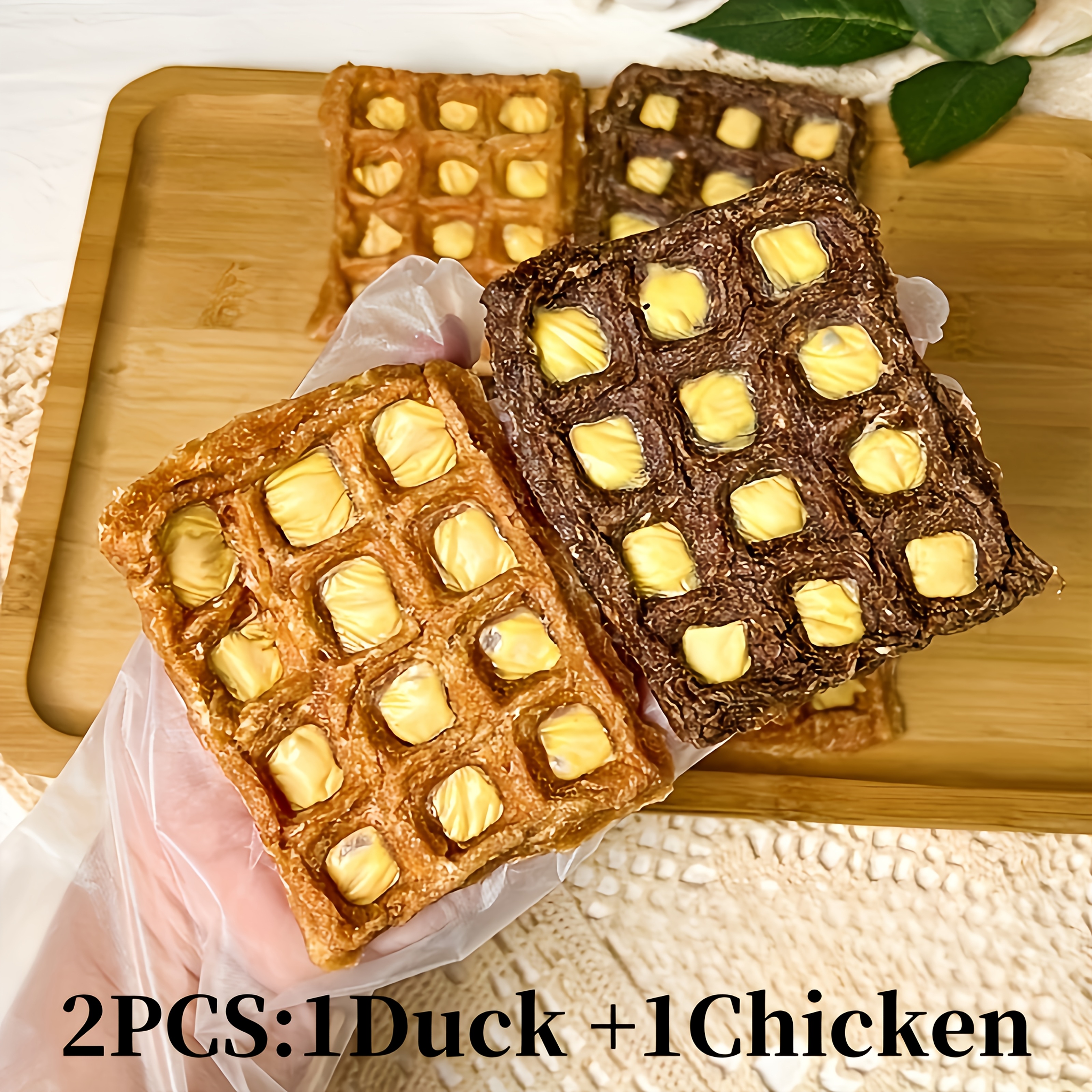 TEMU 2 Packs Chicken Cheese And Duck Cheese , Pet Snacks, Large Dogs, Medium Dogs, Small Dogs, Pure Meat Grinding Teeth Meat Without Additives