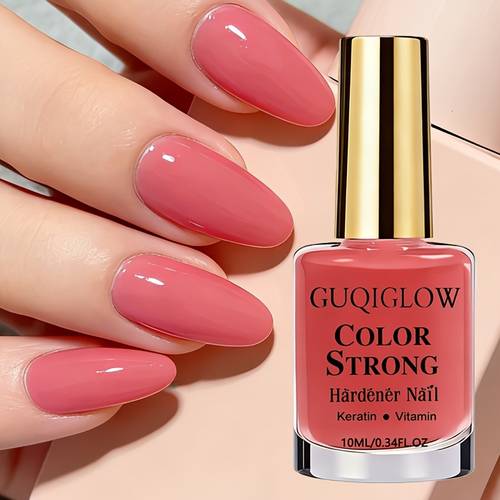 peach nail enhancer easy to apply dries quickly without a single coat offers a gentle look for daily wear while layering with glitter instantly you into a party compatible with outfits enjoy salon