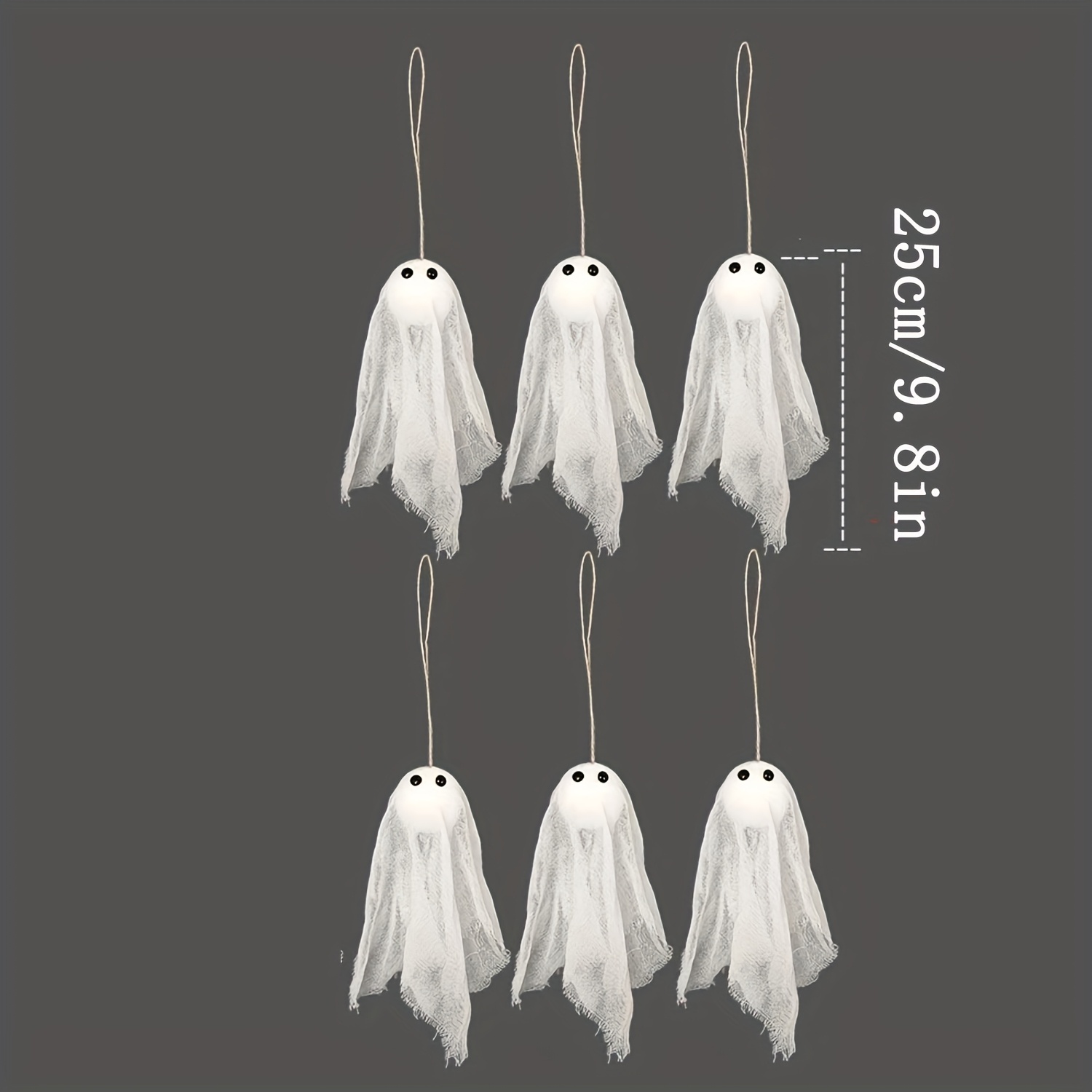 Image of 6pcs 9.8inch Fabric Decorations Suitable For Haunted House, Farmhouse Rustic Hanging Ornaments With Cloth Figures For Tree, Yard, Party - / Spooky Decoration For Halloween Party Supplies