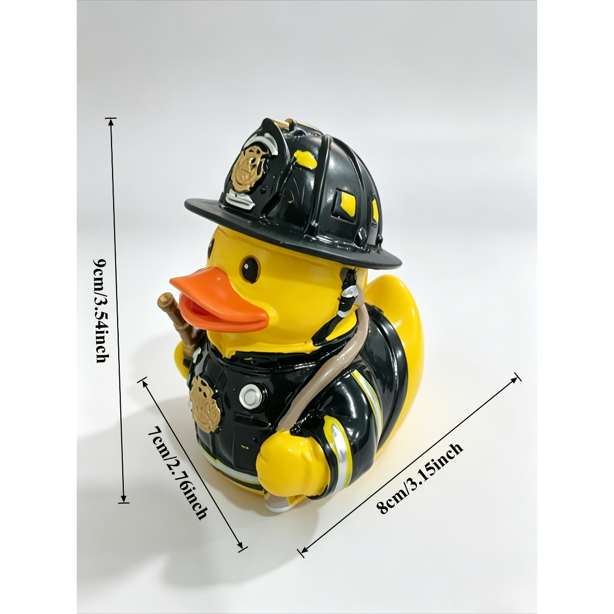 TEMU 1pc New Firefighter Duck Resin Statue 1736, Firefighter Duck Ornament, Cute Fireman Duck Figurine, Home Desktop Tabletop Decoration, Decorative