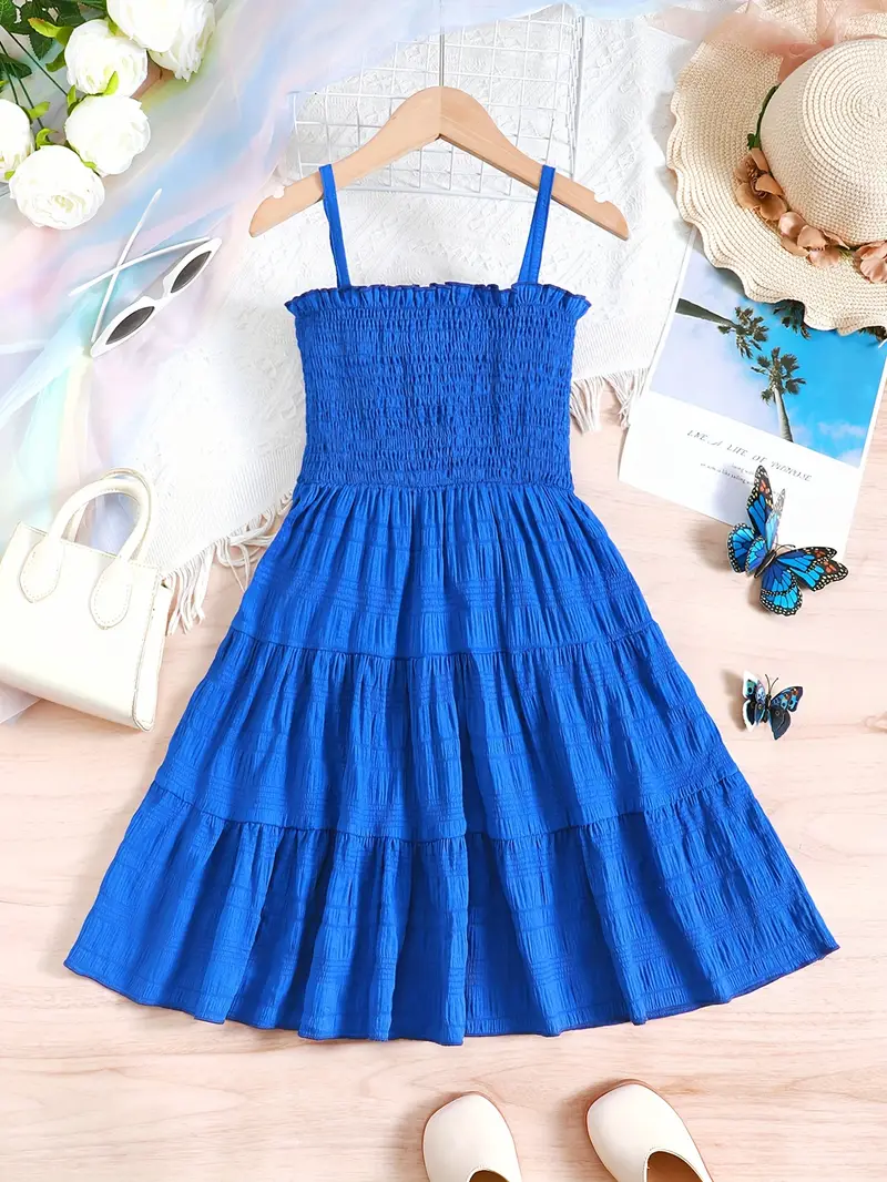 tween girls summer fashion shoulder suspender dress textured - Temu tween girls summer fashion shoulder suspender dress textured - Temu