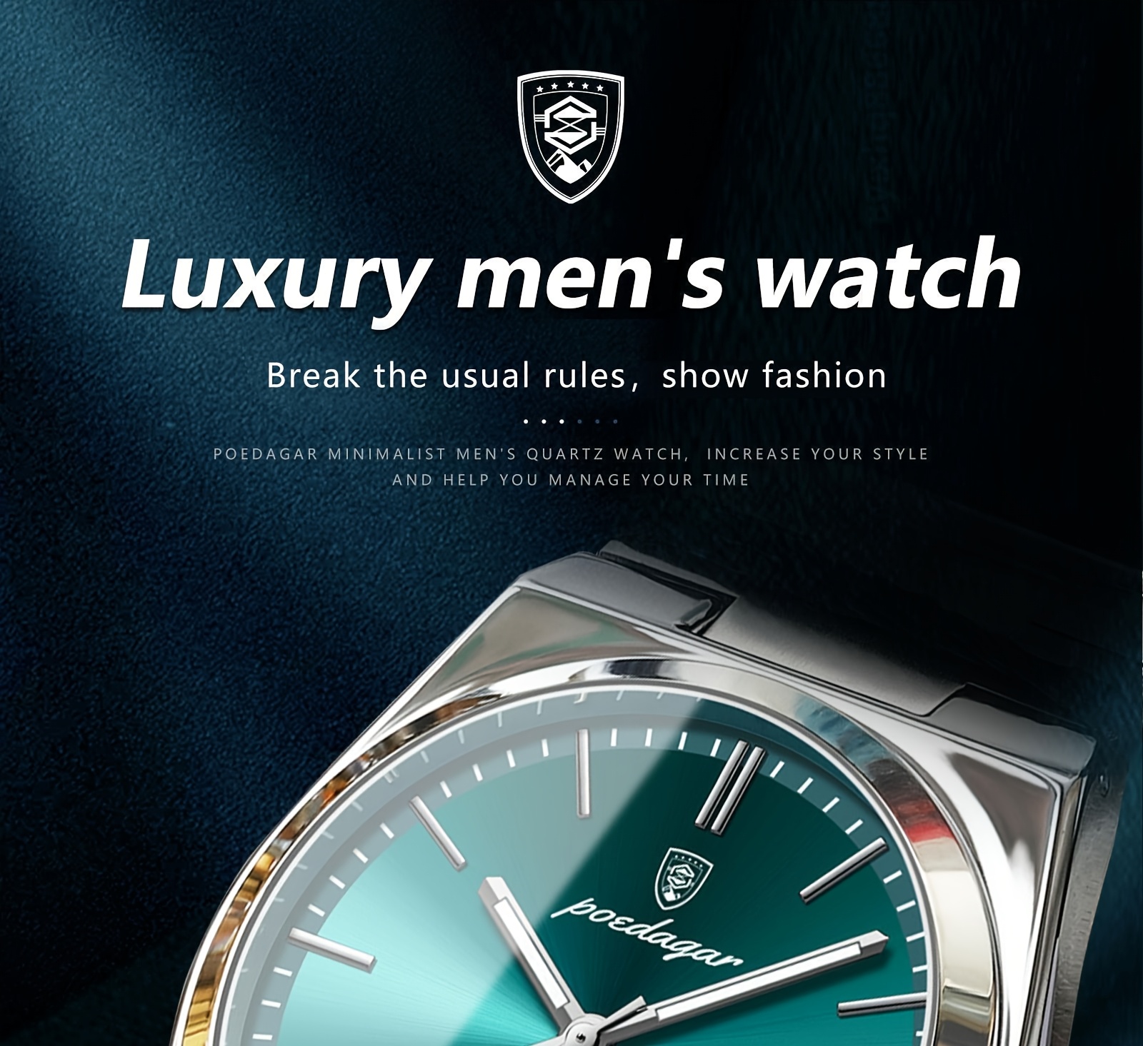   waterproof luminous calendar exceeding   stainless steel mens watch youth business   korean trend quartz wristwatch Product details 0