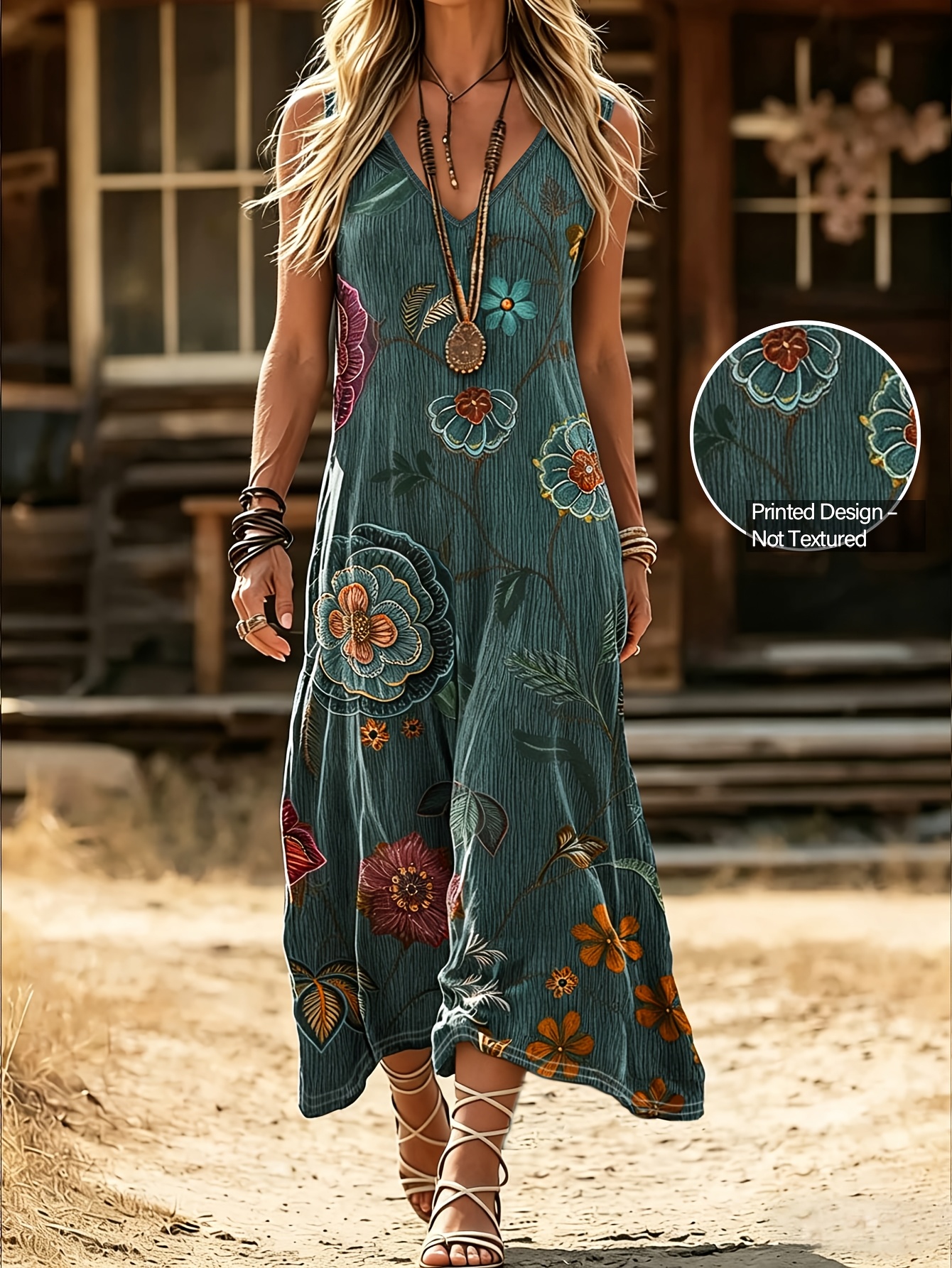 temu long summer dresses DP022037 Women's Paisley Print V-Neck Batwing Sleeve Maxi Dress