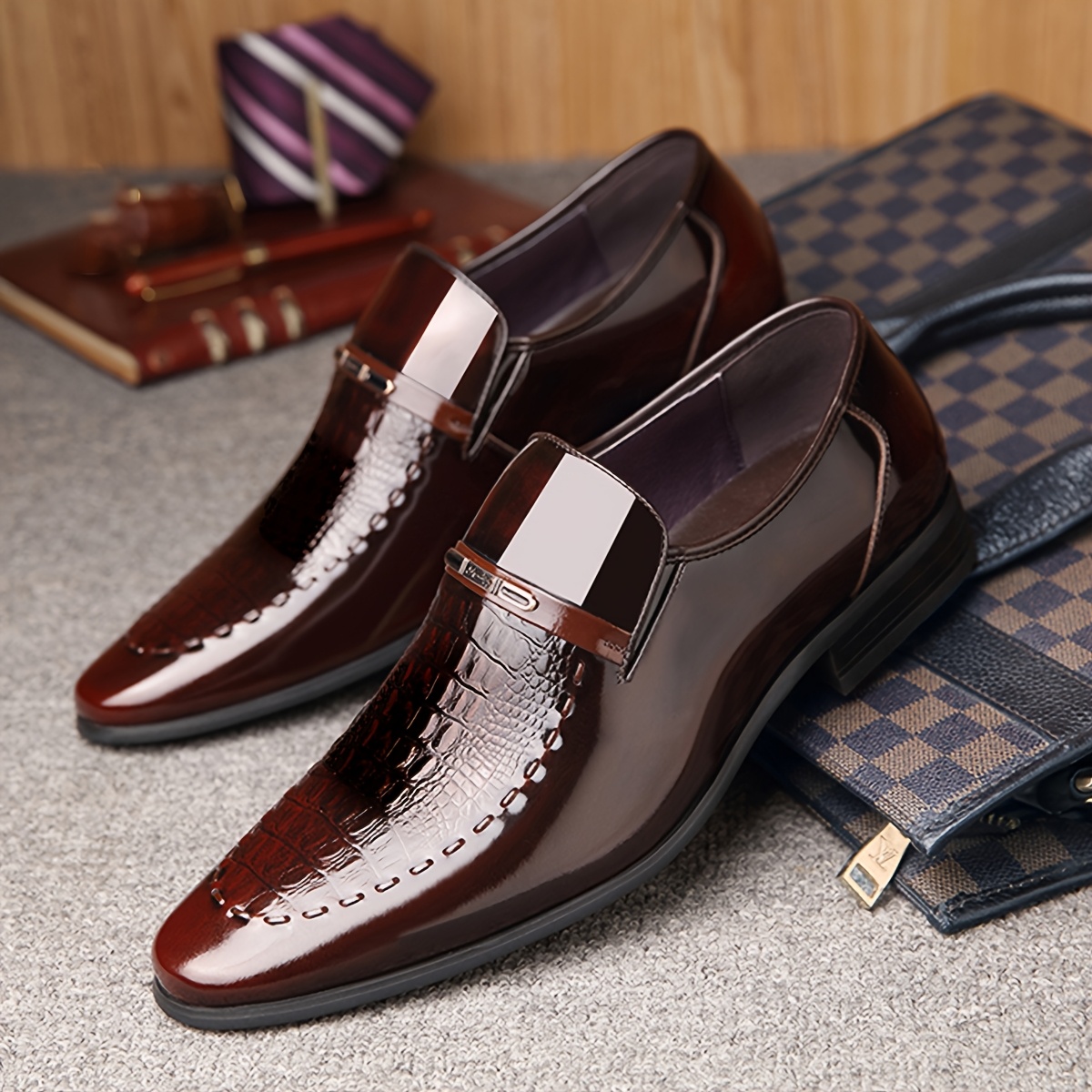 men black dress shoes sold on Temu United States