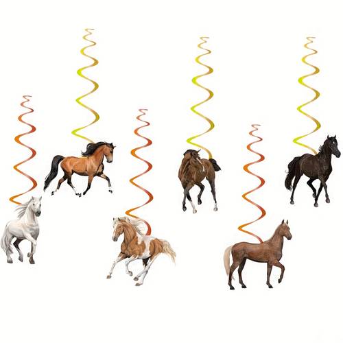 6pcs party decorations elegant in black lightweight paper hanging ornaments for birthday wedding corporate events easy to hang equestrian wall decorations for race themed parties horse lover