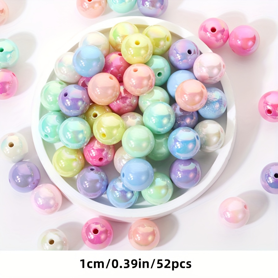 E-shop 202/102/52 Stk. 6/8/10mm Macaron-Farbe Runde Acrylperlen für Schmuckherstellung, Modische Dekorative Bastelperlen, DIY Handgefertigte