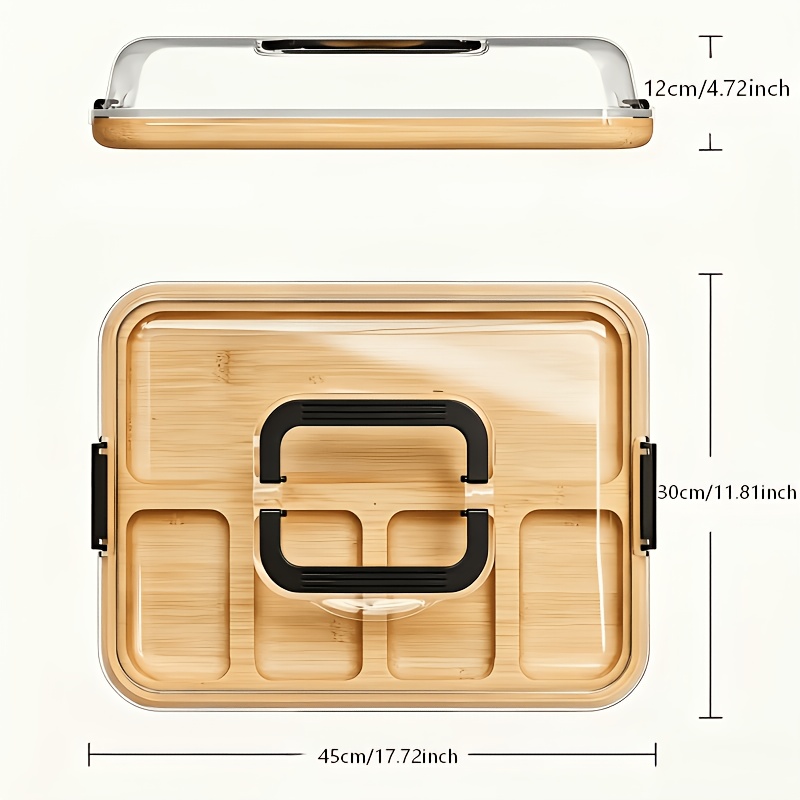 TEMU Plateau à fromage et planche à découper en bois avec couvercle en acrylique transparent - Portable, convient pour le camping, les fêtes, les