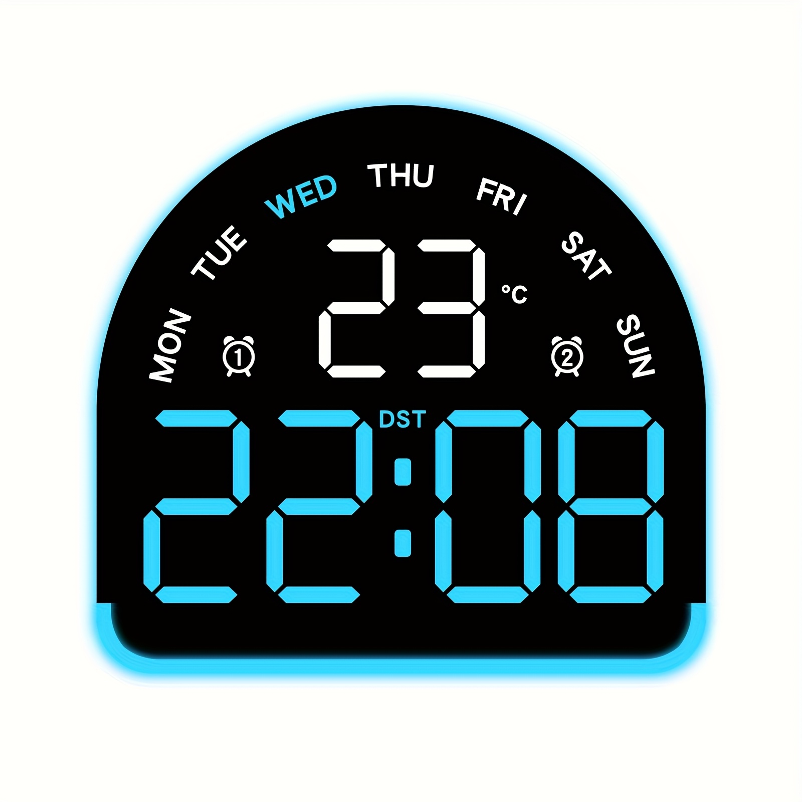 Creative Led Ambient Clock, Multifunctional Large Screen Electronic Alarm Clock With Thermometer, Dual Alarm Settings, Modern Minimalist Home Bedroom Bedside Table Decor
