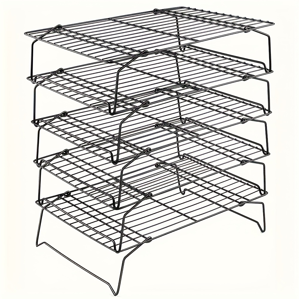 5 Tier Cooling Racks, Stackable Wire Rack For Baking, Cooking, Roasting, Grilling, Oven And Dishwasher Safe, Cool Batches Of Cookie, Pizza, Cake, Bread