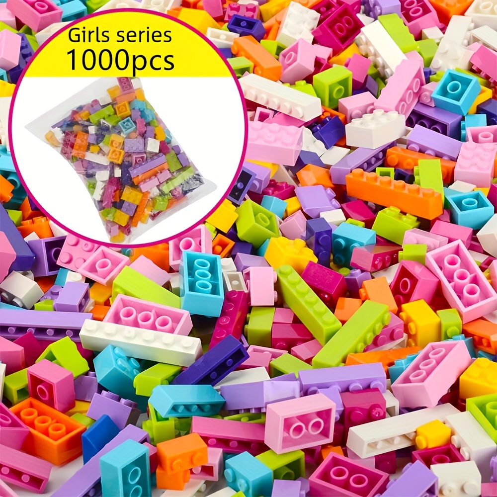 

1000pcs Classic Creative Set Building Blocks, Free Assembly 3d Building Block Set, Classic Colors Suitable For Children's Creative Games, Gift Education, Classroom Rewards, Random Colors