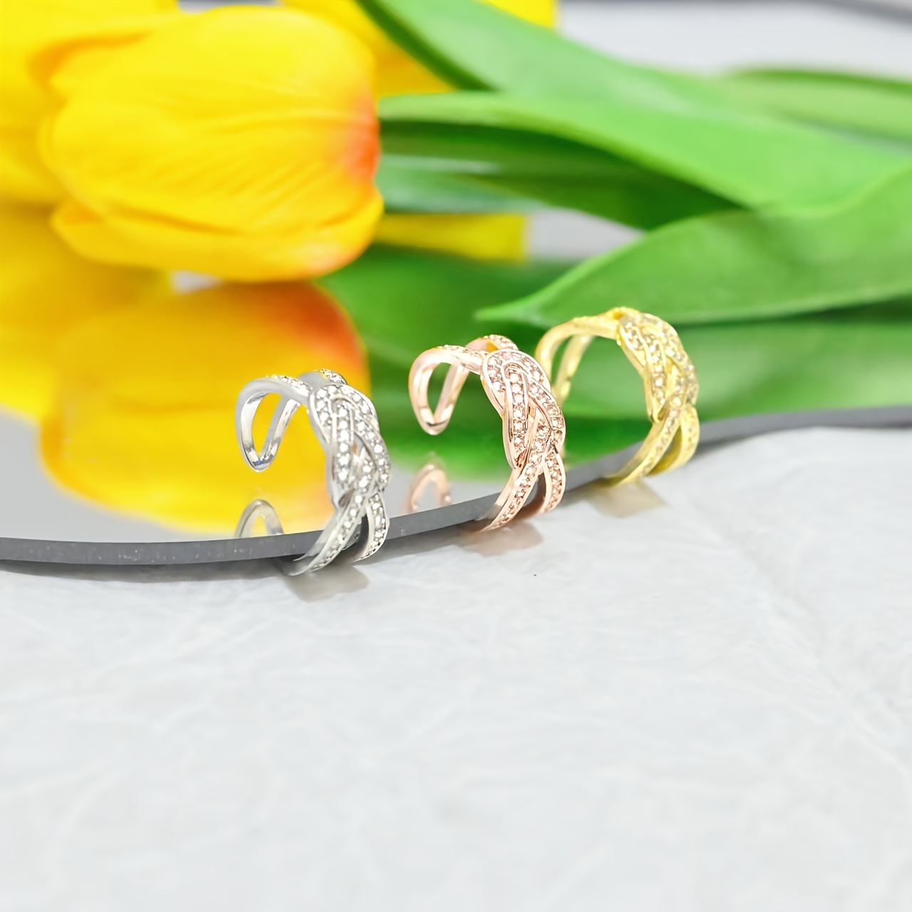 Adjustable Open Ring with Cubic Zirconia Copper Nautical Theme August Birthstone