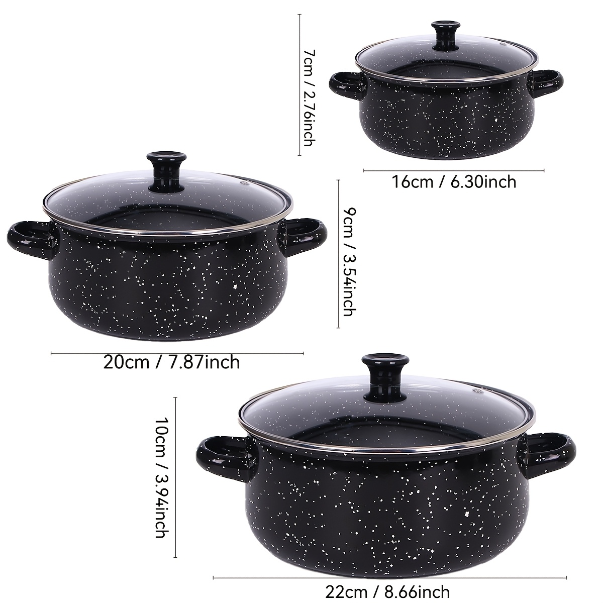 versatile enamel cooking pot set lightweight portable multi use for   soups compatible with induction gas stoves essential kitchen utensil details 10