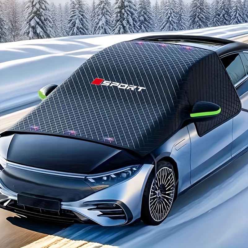 Image of Oxford Cloth Car Windshield Cover, Windproof, Snowproof, And , , Durable For Winter Driving, Ensures Safety On Snowy , Flexible Design, High-quality Material, For , For , Mercedes, For , For