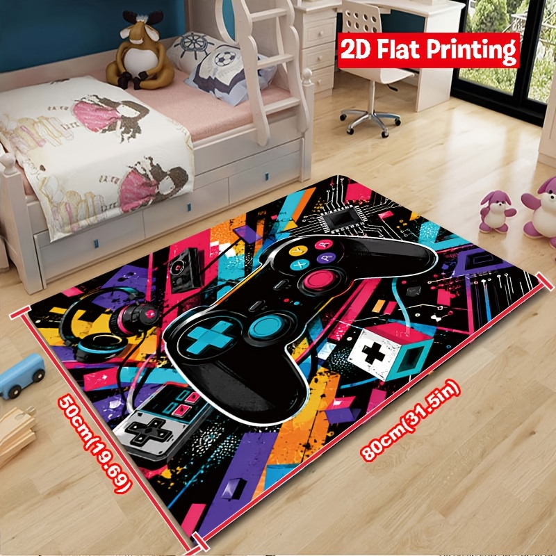 TEMU 1pc Gamer Controller Inspired Floor Mat Durable For Living Room Bedroom Entryway Garage