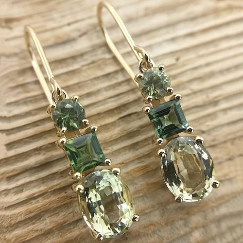 a pair of high end olive green irregular geometric drop earrings elegant and suitable for womens parties vacations or everyday gifting