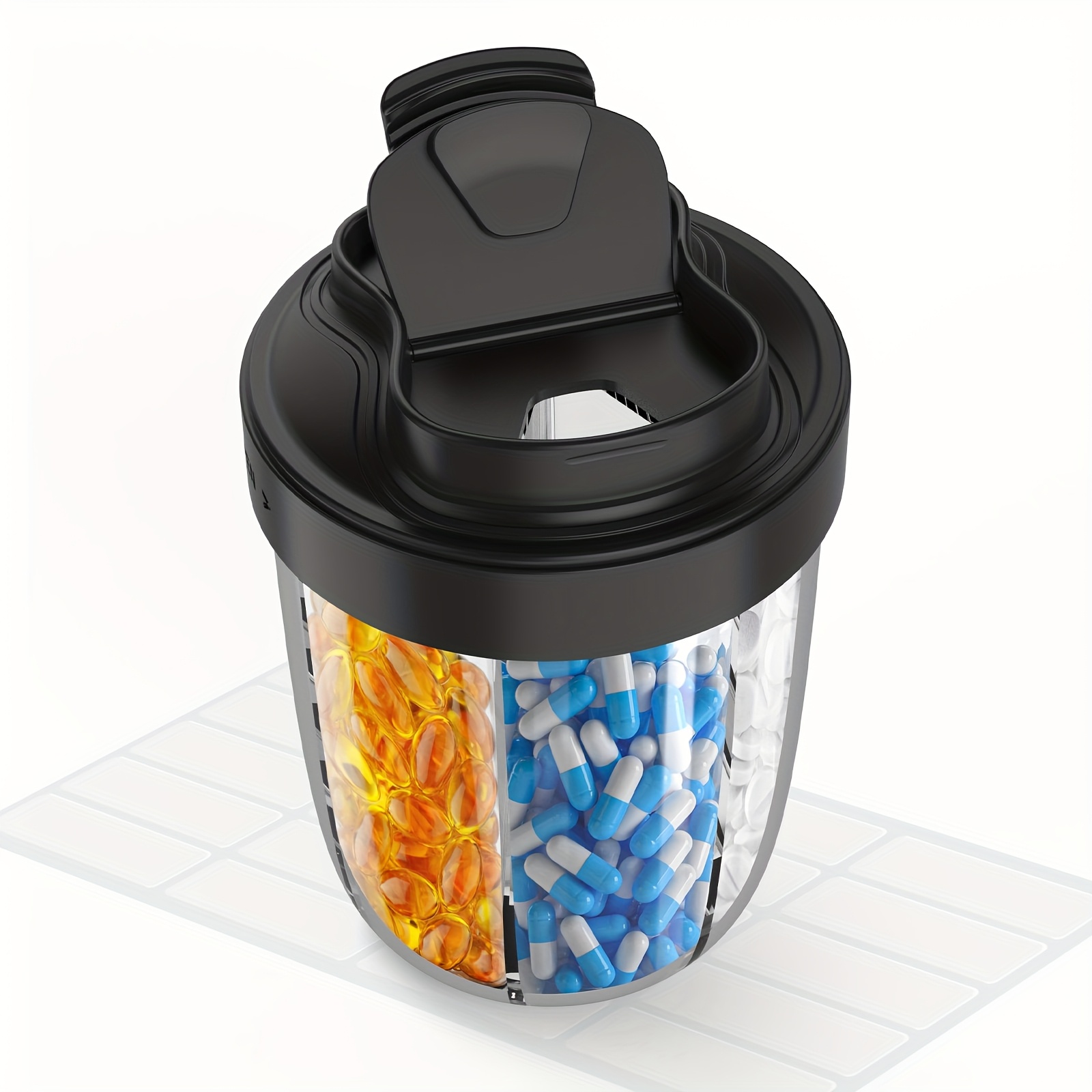 bottle organizer pill organizer dispenser extra large with 7 compartments enormous vitamin organizer pill box for a months supply travel medication container for storing pill bottles