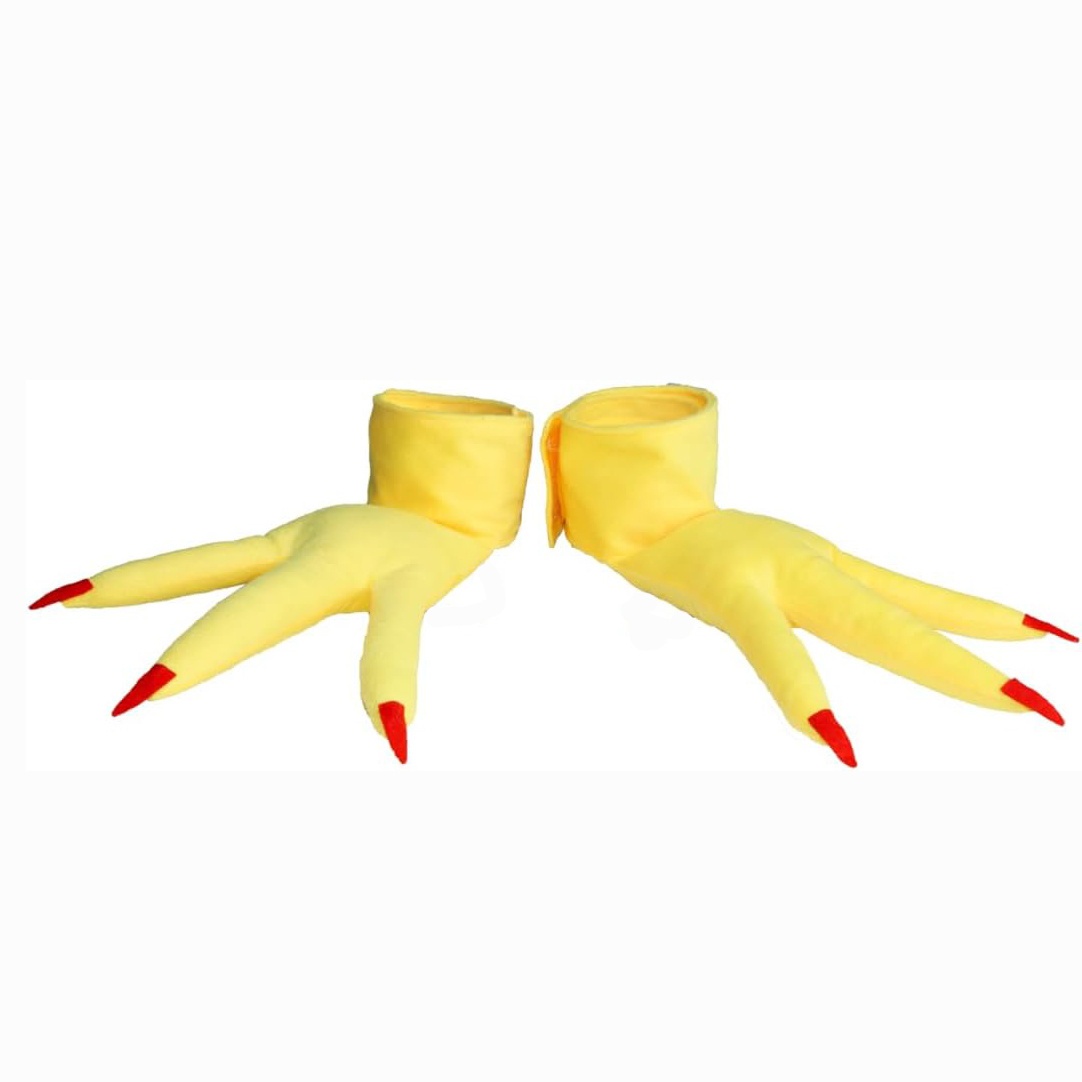 1 Pair Rooster Chicken Cuffs Feet Costume Shoes Covers Yellow