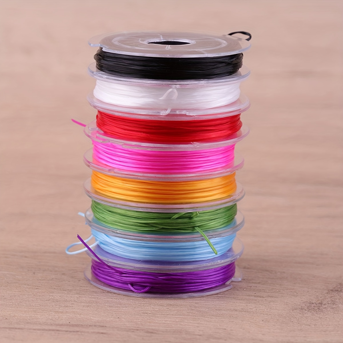 

8pcs Vibrant Crystal Beading Thread - Nylon Stretch Cord In Assorted Colors For Making, Bracelets & Necklaces Craft Supplies, Necklace String|vibrant Colors| Nylon Cord, Pendants For Jewelry Making