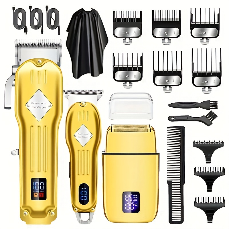 

Suttik Rechargeable Lithium Battery Electric Shaver Kit - Usb Charging, Foil Shaver, Beard Trimmer, Hair Trimmer, Barber Clipper For Mens Grooming Professional Hair Cutting Kit (gold)