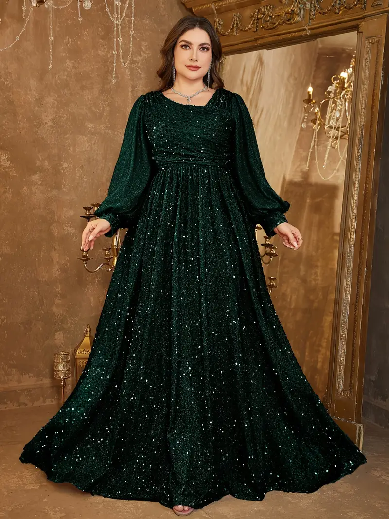 size 18 evening dresses with sleeves Long Pleated Plus-Size Formal Dress with Long Sleeves Rose Gold / 18