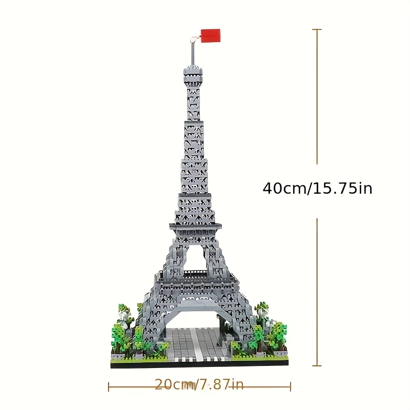 Paris Eiffel Tower Building Block Set - An Educational Toy for Exploring World Architecture!3D Three-dimensional Puzzle Halloween/Christmas Gift