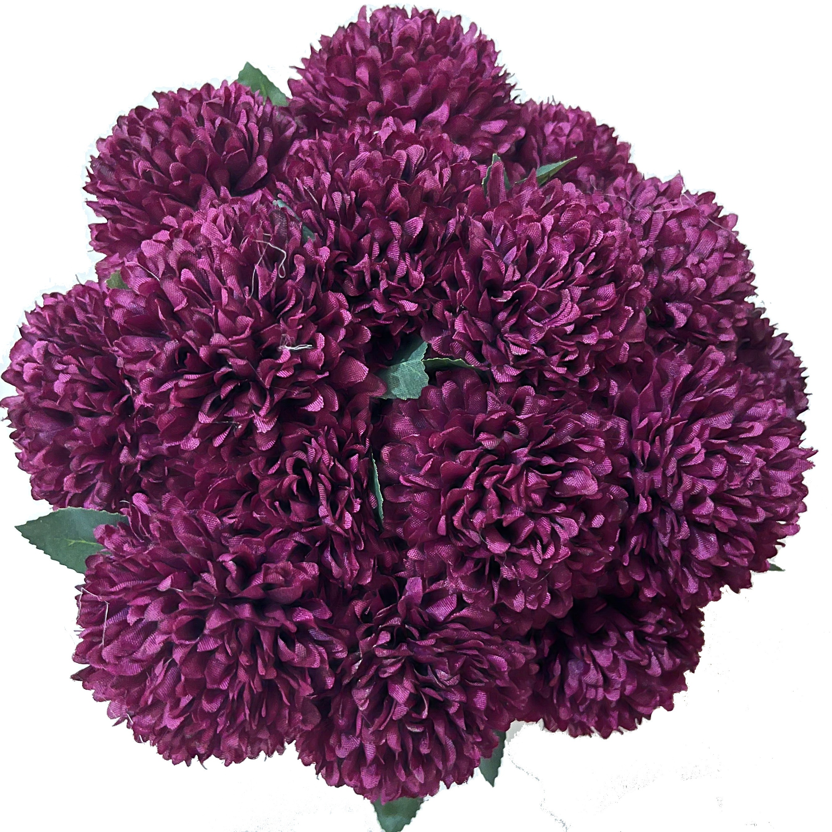 6er-Set Stoff-Chrysanthemen-Kugelblumen, Künstlicher Hortensienstrauß für Hochzeit, Zuhause, Garten, Büro und Kaffeehaus-Dekor - Kunststoff, Saisonale Verwendung