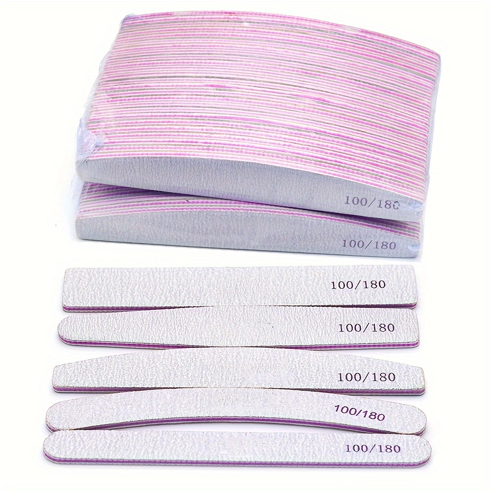 

50pcs Jearlyu High-quality Nail Files, /180 Grit, Dual-sided Grey Sandpaper Strips For Acrylic & Manicure - Odorless, Salon, Diy, & Nail Practice, Nail Tech Supplies