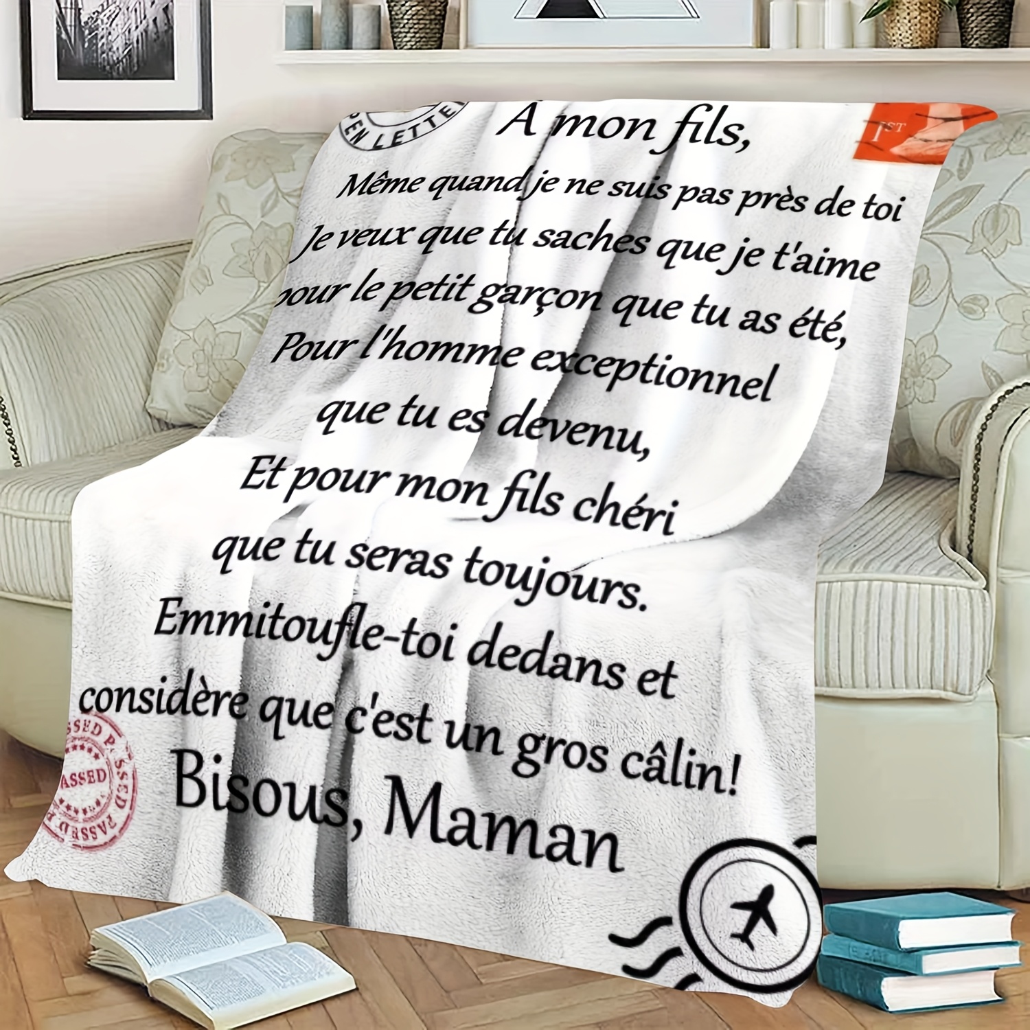 TEMU Une couverture douce en , cadeau fils à l'occasion de son anniversaire, parfaite pour le canapé ou la .