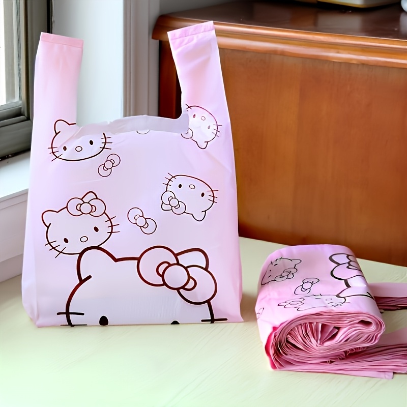 Image of Gift For Her/him 10/20pcs Kt Cat Vest Bag Plastic Bag Pink Handbag Gift Bag Storage Bag Garbage Bag Home Handheld Cartoon, Christmas, Halloween