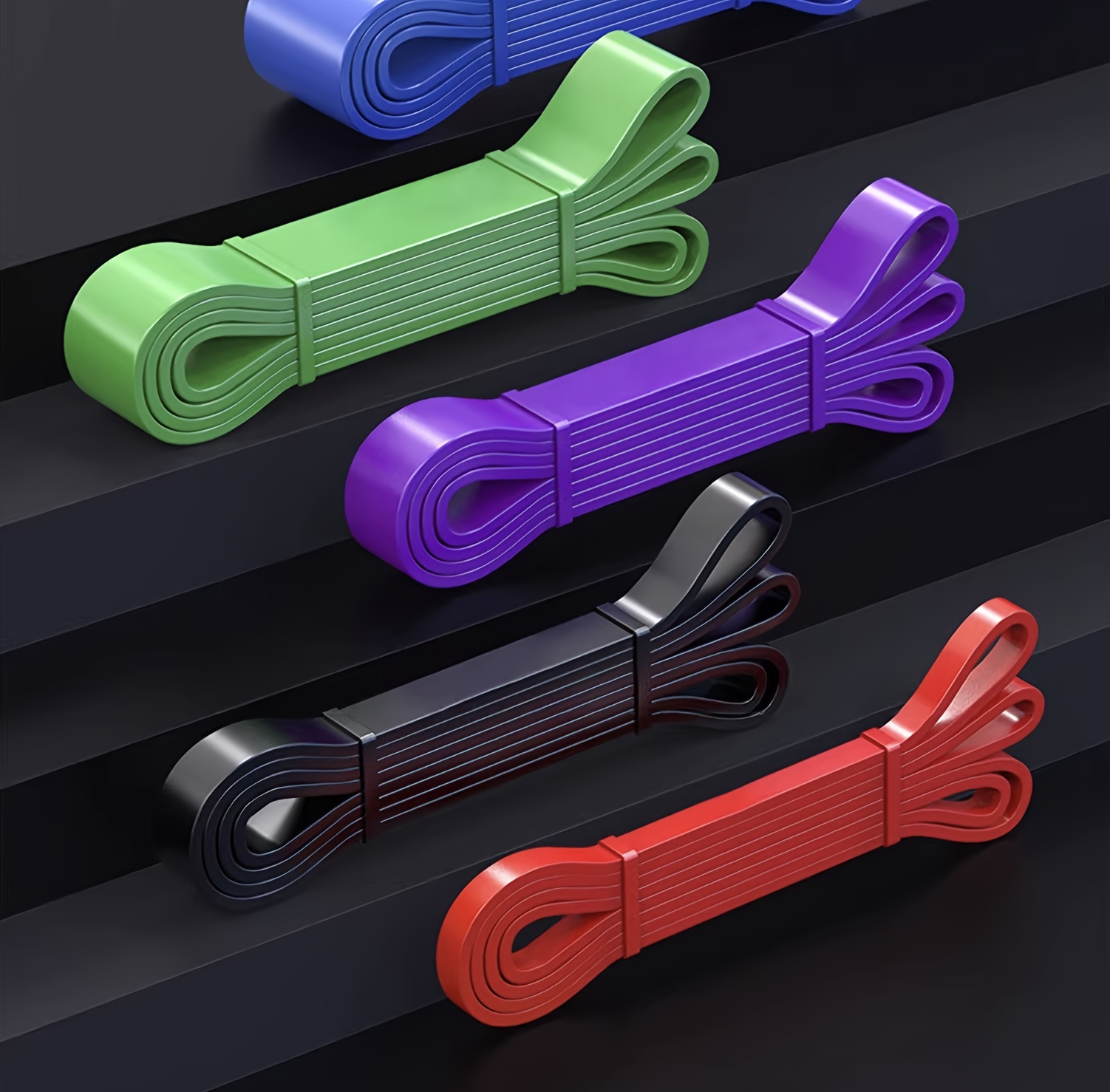 Elastic Band Set, TPE Material Resistance Bands, Long Stretch Bands with 3-5 Strength Levels, Adjustable Exercise Fitness Stretch Bands for Yoga, Pilates, Strength Training, Closed-Loop and Long Stretch Bands Set for Full Body Muscle Workout, Hips