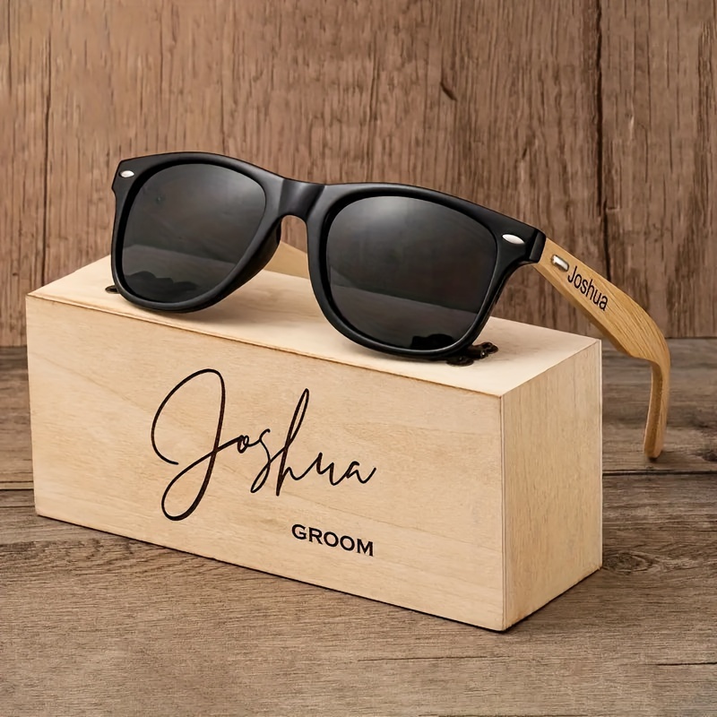 

Custom Engraved Wooden Fashion Glasses - Personalize With Your Photo, Text, Or Logo | Stylish Square Frame For Men & Women | Perfect For Outdoor Parties, Travel, Driving | Unique Wedding Gift