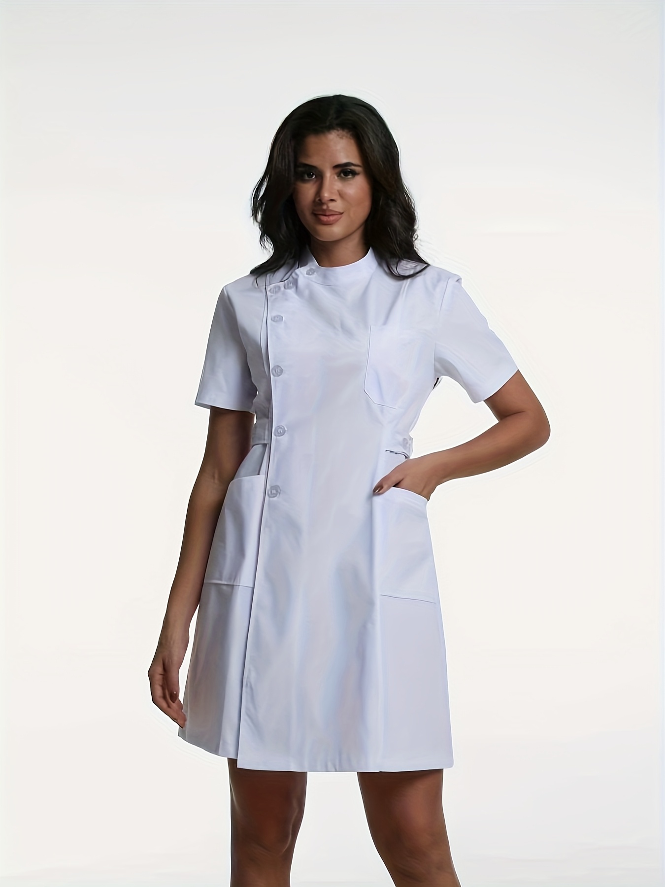 white knit dresses White Ribbed Knit Long Sleeves Dress Medium main image 0