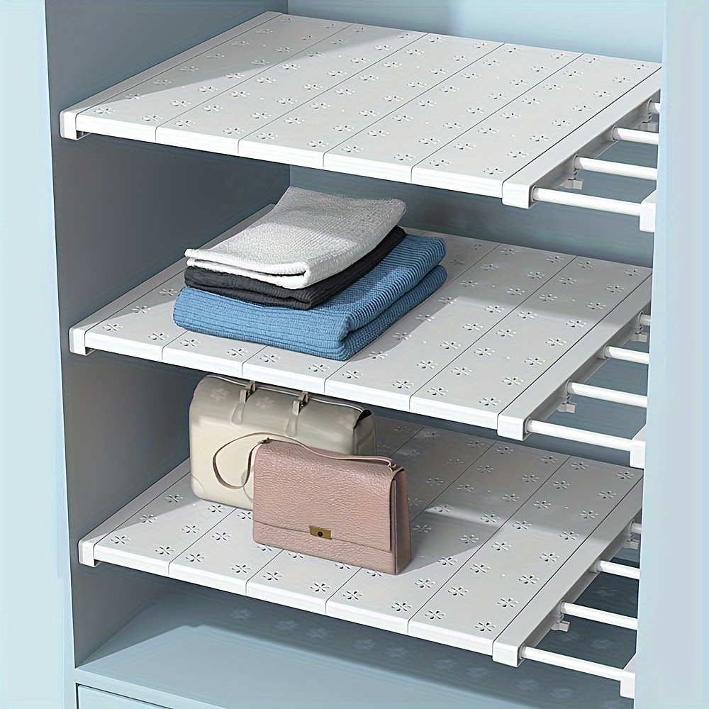

Versatile Wall-mounted Closet Organizer - Telescopic Storage Shelves For Clothes, Shoes & Accessories - Durable Plastic/metal Construction Shoe Storage Organizer Clothes Organizer Storage