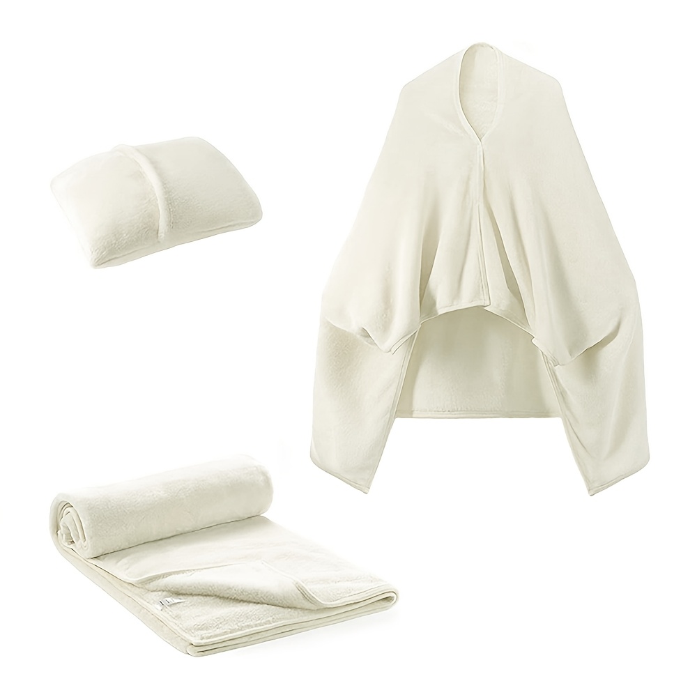 TEMU Couverture de voyage avion en flanelle douce et confortable à , pouvant utilisée oreiller, écharpe de portage ou . Une couverture décontractée
