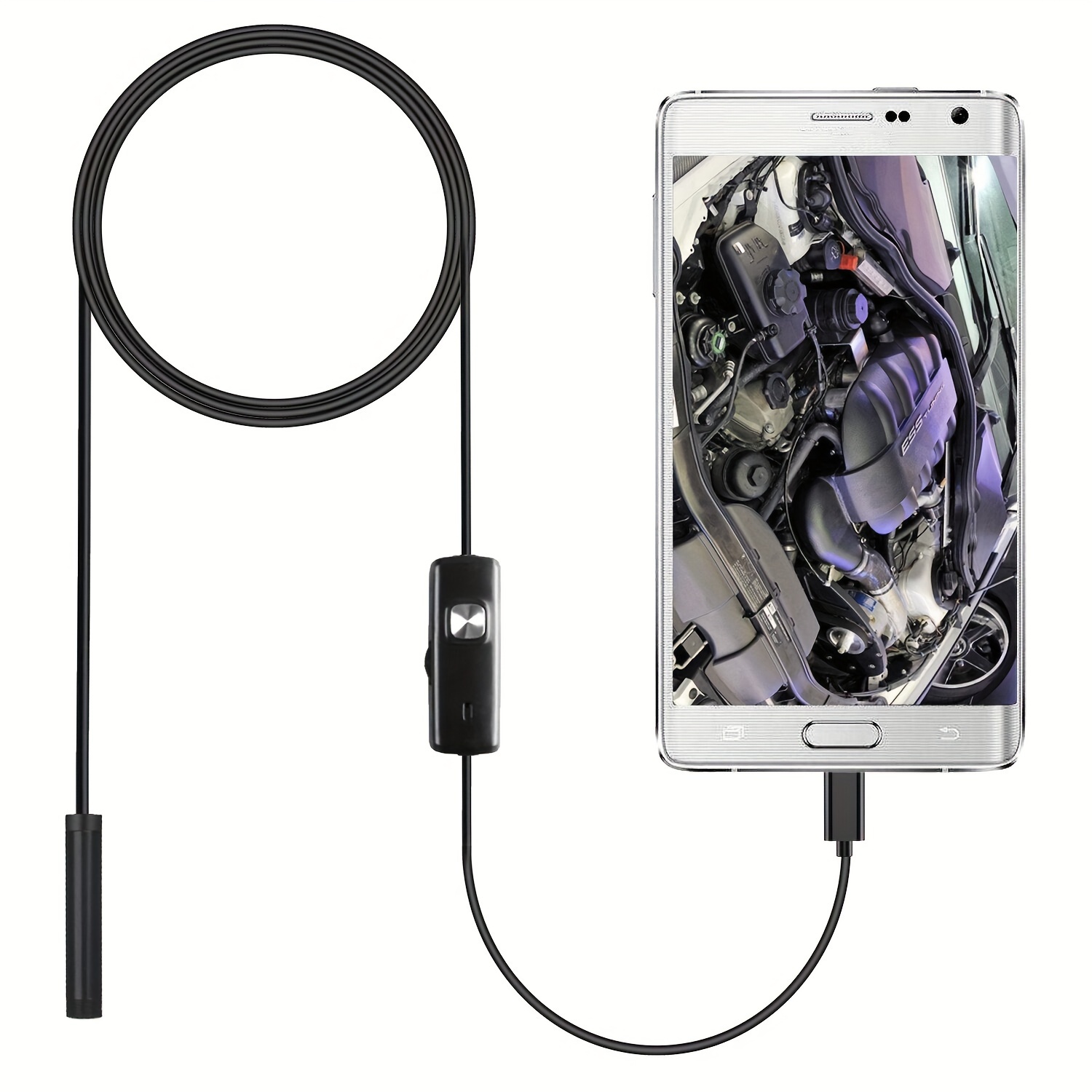

1pc Borescope Camera, 39.37 Inches/78.74 Inches, Flexible Cable, Android Type-c, Usb, Inspection Camera, 7mm, Waterproof, 640*480p Resolution, For Vehicle Inspection, Portable Borescope Camera