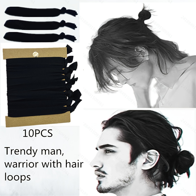 TEMU 2d Flat, 2d Seamless Men's Headband, Fabric Elastic Band, Ponytail Clip, Knot Headband, Men's Hair Accessory, Warrior Hair Rope, Minimalist