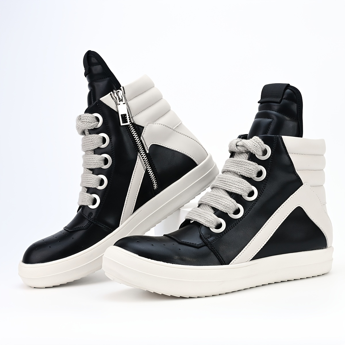 mens thick soled high top casual sports shoes - Temu display picture 3
