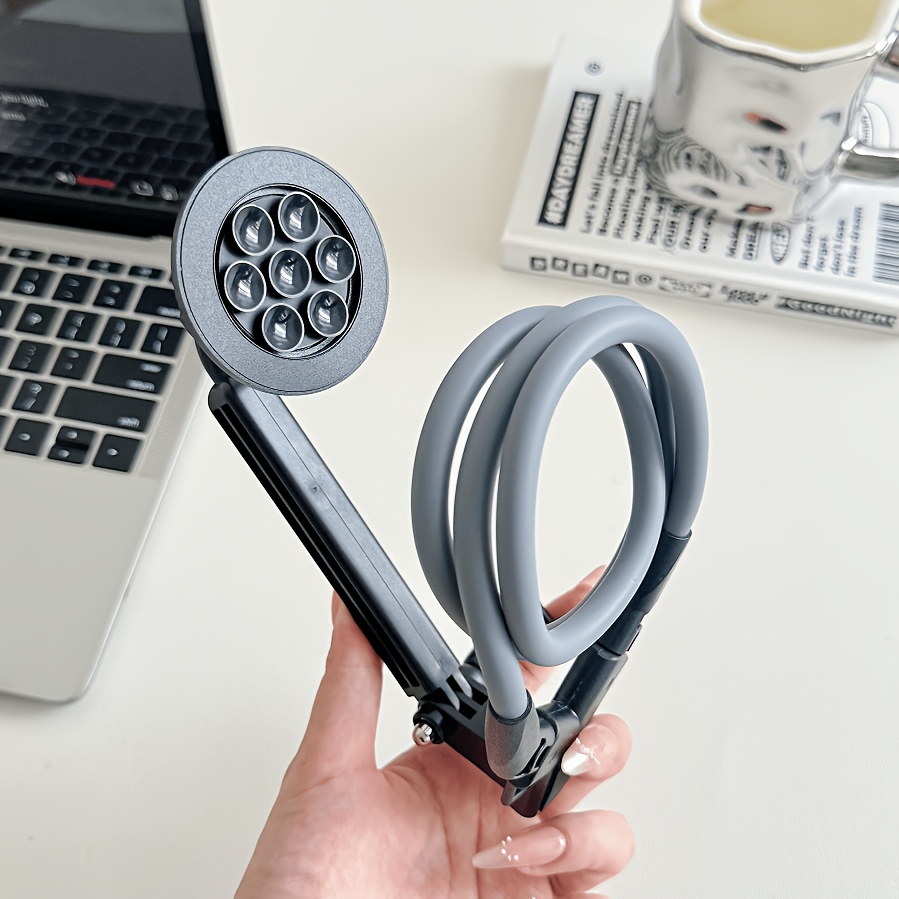 TEMU Magnetic And Suction Cup Dual- Neck Phone Holder, Ball Head Wide-angle Shooting Viewing Screen Multi-angle Adjustment, With Stabilizing Fixed