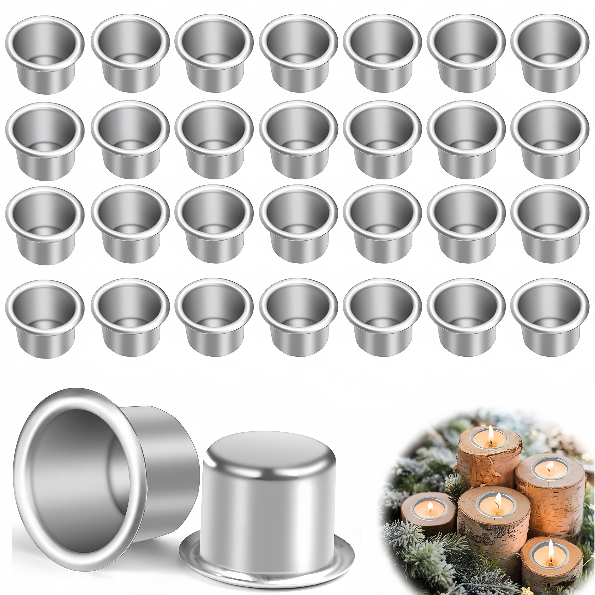 Image of 30pcs/pack Candle Holder Taper Candle, Wax Molding Materials, Small Taper Candles, Round Diy Candle Nozzle, Candle Inserts For Wedding, Birthday, Table Decoration