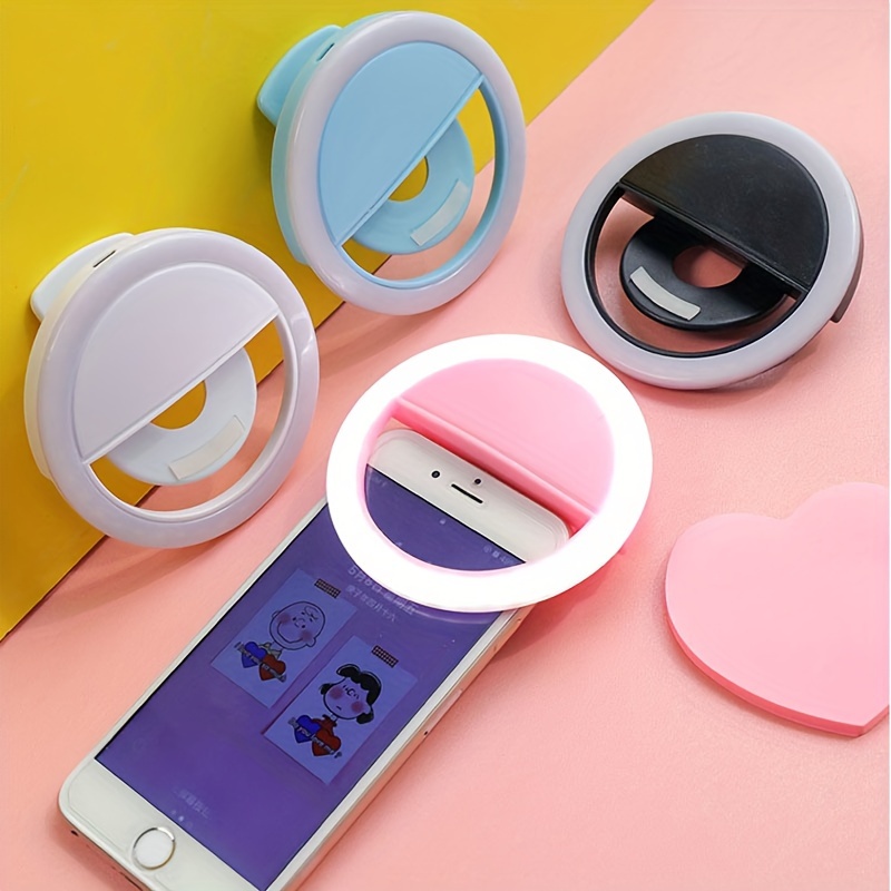 

Portable Led Selfie Ring Light With 3-level Brightness - Usb Rechargeable, Handheld Photography & Live Streaming Flash For Smartphones - Clean Brand