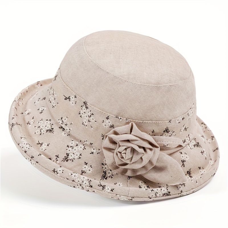 Spring Summer Flower Middle Elderly Hat Women Spring Autumn - Temu